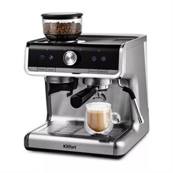 Кофейная станция KITFORT КТ-789, 1550 Вт, объем 2,8 л, для зерен 250 г, ручной капучинатор, серая - фото 15036496