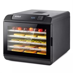 Сушилка для овощей KITFORT КТ-1905, 500 Вт, 12 поддонов, электронное управление, черная/серебристая - фото 15036506