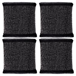 Губка-скрабер 11х10х1,5 см, поролон + металлическая оплетка, КОМПЛЕКТ 4 штуки, посуда, уборка, LAIMA, 700059 - фото 15037802