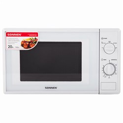 Микроволновая печь SONNEN MW2070B-5MW, 20 л, 700 Вт, таймер, механическое управление, белая, 454654 - фото 15039074