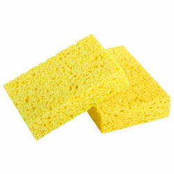 Губки для посуды 110х70х20 мм, ЦЕЛЛЮЛОЗНЫЕ, КОМПЛЕКТ 5 штук, желтые, LAIMA, 700259 - фото 15039616