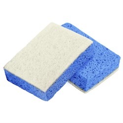Губки для посуды 110х70х20 мм, ЦЕЛЛЮЛОЗНЫЕ + АБРАЗИВ, КОМПЛЕКТ 5 штук, синий/белый абразив, LAIMA, 700260 - фото 15039617