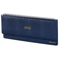 Планинг датированный 2026 305х140 мм BRAUBERG "Iguana", под кожу, синий, 117226 - фото 15054370