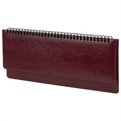 Планинг датированный 2026 305х140 мм BRAUBERG "Imperial", под кожу, бордовый, 117227 - фото 15054371