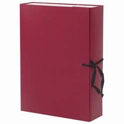 Короб архивный А4 (240х330 мм), 70 мм, 2 завязки, бумвинил, до 600 листов, бордовый, BRAUBERG, 122036 - фото 15054480