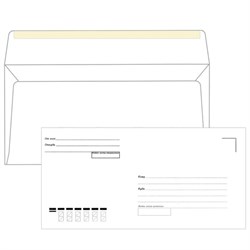 Конверты Е65 (110х220 мм), клей, "Куда-Кому", 80 г/м2, КОМПЛЕКТ 1000 шт., 00083 - фото 15054530