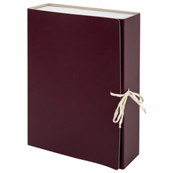 Короб архивный (240х330 мм), 80 мм, 2 завязки, бумвинил, до 700 листов, бордовый, STAFF, 126900 - фото 15054586