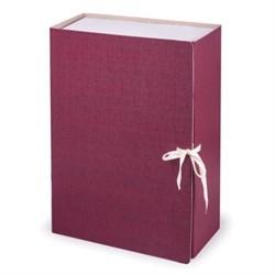 Короб архивный (240х330 мм), 120 мм, 2 завязки, бумвинил, до 1000 листов, бордовый, STAFF, 126901 - фото 15054587