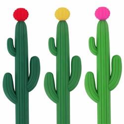 Ручка фигурная шариковая ЮНЛАНДИЯ "Кактус", мягкий силиконовый корпус, ассорти, СИНЯЯ, пишущий узел 0,7 мм, 143774 - фото 15054776