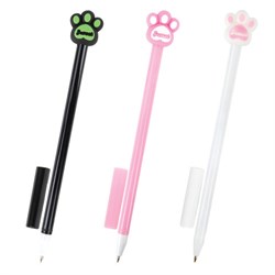 Ручка с топпером шариковая ЮНЛАНДИЯ "Лапка", корпус ассорти, СИНЯЯ, пишущий узел 0,7 мм, 143784 - фото 15054778