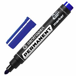 Маркер перманентный CENTROPEN 8566, СИНИЙ, круглый наконечник, 2,5 мм, 5 8566 0106 - фото 15054833