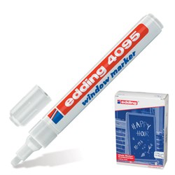 Маркер меловой EDDING "4095", 2-3 мм, БЕЛЫЙ, влагостираемый, для гладких поверхностей, E-4095/49 - фото 15054843