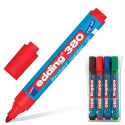 Маркеры для бумажного флипчарта EDDING 380, НАБОР 4 ЦВЕТА, НЕПРОПИТЫВАЮЩИЕ, 1,5-3 мм, E-380/4S - фото 15054847