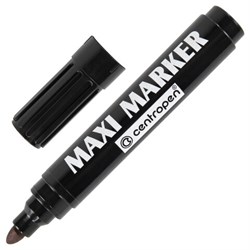 Маркер перманентный универсальный ЧЕРНЫЙ CENTROPEN "Maxi Marker", 2-4 мм, 8936, 5 8936 0112 - фото 15054868