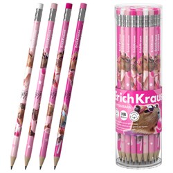 Карандаш чернографитный с ластиком ERICH KRAUSE "CapyBarbara", НВ, 62771 - фото 15055002