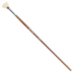 Кисть художественная профессиональная BRAUBERG ART CLASSIC, щетина, веерная, № 4, длинная ручка, 200743 - фото 15055111