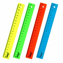 Линейка пластиковая 20 см, ПИФАГОР, неоновая, ассорти, 210830 - фото 15055162