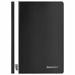 Скоросшиватель пластиковый BRAUBERG, А4, 130/180 мкм, черный, 220382 - фото 15055165