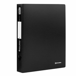 Папка на 4 кольцах BRAUBERG "Стандарт", 40 мм, черная, до 300 листов, 0,9 мм, 221620 - фото 15055210