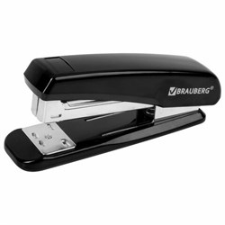 Степлер №24/6, 26/6 BRAUBERG "Classic", до 25 листов, черный, 222546 - фото 15055236