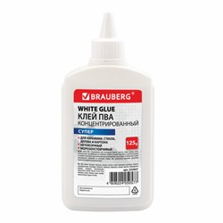 Клей ПВА-СУПЕР BRAUBERG (керамика, ткань, кожа, дерево, бумага, картон), 125 г, 222927 - фото 15055251