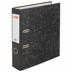 Папка-регистратор STAFF "EVERYDAY" с мраморным покрытием, 70 мм, без уголка, черный корешок, 224616 - фото 15055274