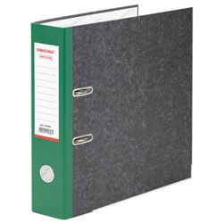 Папка-регистратор ОФИСМАГ, фактура стандарт, с мраморным покрытием, 75 мм, зеленый корешок, 225585 - фото 15055297