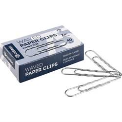 Скрепки большие 75 мм, оцинкованные, гофрированные, 40 шт., в картонной коробке, GLOBUS, Г75-40Ц, Г 75-40 Ц - фото 15055335