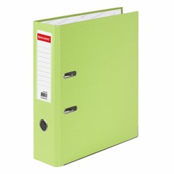 Папка-регистратор BRAUBERG с покрытием из ПВХ, 80 мм, с уголком, лайм (удвоенный срок службы), 227196 - фото 15055349