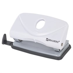 Дырокол BRAUBERG "Original", до 10 листов, белый, 227786 - фото 15055380