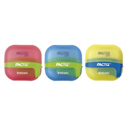 Точилка FACTIS EVO36R (Испания), с контейнером и стирательной резинкой, 50x50x25 мм, ассорти, F4707116 - фото 15055396