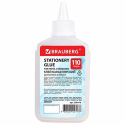 Клей канцелярский силикатный BRAUBERG "Standard" (для бумаги, картона) 110 г, 228416 - фото 15055406