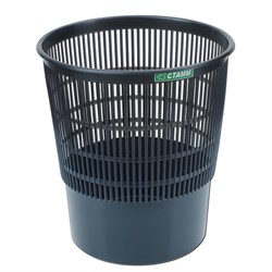 Корзина для бумаг БОЛЬШАЯ, 18 л, сетчатая, черная, КР01 - фото 15055485