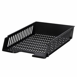 Лоток горизонтальный для бумаг BRAUBERG-MAXI, с пазами, А4 (358х272х69 мм), сетчатый, черный, 231141 - фото 15055493