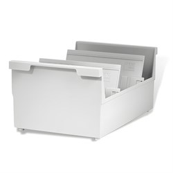 Картотека пластиковая ФОРМАТ А5 (210х148 мм) горизонтальная на 1000 карт, серая, HAN (Германия), НА855/0/11 - фото 15055510