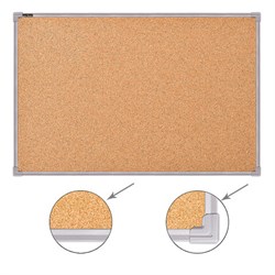 Доска пробковая для объявлений 100х60 см, металлическая рамка, BS, П-60, П*60 - фото 15055515