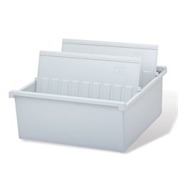 Картотека пластиковая ФОРМАТ А4 (297х210 мм), горизонтональная на 1300 карт, серая, HAN (Германия), НА954/0/11 - фото 15055523