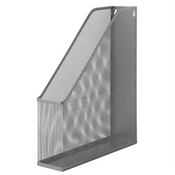 Лоток вертикальный для бумаг BRAUBERG "Germanium" (250х72х315 мм), металлический, серебряный, 231949 - фото 15055529