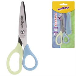 Ножницы ЮНЛАНДИЯ, 135 мм, с футляром для лезвий, мятно-голубые, блистер, 237110 - фото 15055684