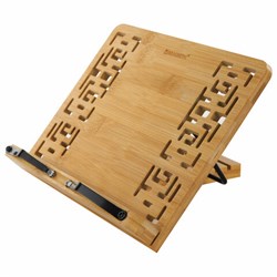 Подставка для книг и планшетов бамбуковая резная BRAUBERG, 28х20 см, регулируемый наклон, 237897 - фото 15055729