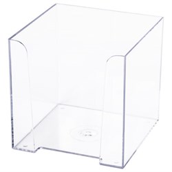 Подставка для бумажного блока BRAUBERG CLASSIC пластиковая, 90х90х90 мм, прозрачная, 238092 - фото 15055748