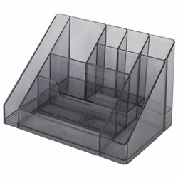 Подставка-органайзер BRAUBERG GRAND OFFICE, 9 отделений, 115х160х105 мм, тонированная серая, 238099 - фото 15055751