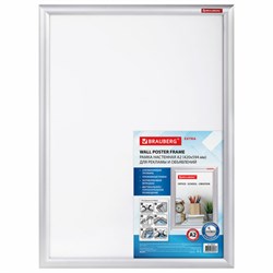 Рамка настенная с "клик"-профилем А2 (420х594 мм), алюминиевый профиль, BRAUBERG "Extra", 238222 - фото 15055783