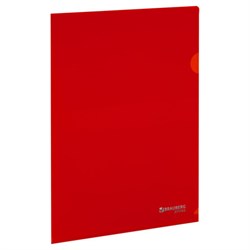 Папка-уголок жесткая А4, красная, 0,15 мм, BRAUBERG EXTRA, 271703 - фото 15055925