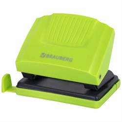 Дырокол BRAUBERG "SUPER", до 20 листов, зелено-черный, 272743 - фото 15056045