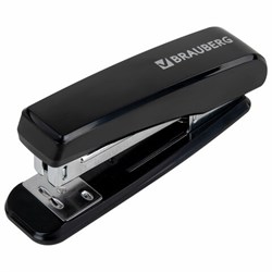 Степлер №24/6, 26/6 BRAUBERG "Standard", до 30 листов, черный, 272755 - фото 15056057