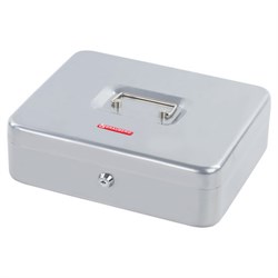 Ящик для денег, ценностей, документов, печатей, 90х240х300 мм, ключевой замок, серебристый, BRAUBERG, 291060 - фото 15056262