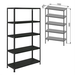 Стеллаж металлический BRABIX "ГРАФИТ MS KD-180/40-5", лофт, 1800х1000х400 мм, 5 полок, 291269, S240BR144593 - фото 15056331