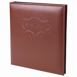 Фотоальбом BRAUBERG на 20 магнитных листов, 23х28 см, под гладкую кожу, на кольцах, коричневый, 390492 - фото 15057649