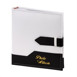 Фотоальбом BRAUBERG на 200 фото. 10х15 см, под замшу, бумажные страницы, бокс, белый с черным, 391114 - фото 15057678